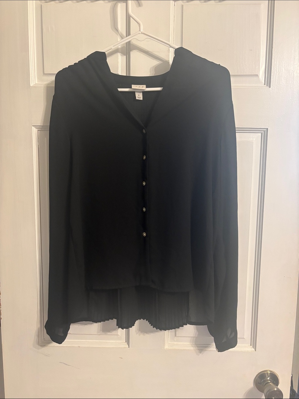 a new day Black Button-Front see through Blouse
